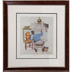 Jim Davis, Self Portrait (after Rockwell), Lithograph