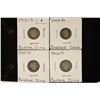 1912-S, 14-D, 15-S & 16-S SILVER BARBER DIMES