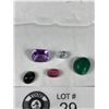 Image 2 : Natural Gemstones 13.88 ct Various Sizes & Cuts Black Opal,Malachite,White Sapphire Ruby, Amethyst