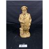 Image 1 : Lq Gold Vintage Wood Ship Captain Statue