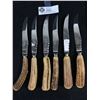 Image 1 : Vintage 6 Pcs Set, Faux Stag Mutural Hiram Wild Sheffield England Knives