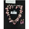 Image 1 : Hand Crafted Quartz Stone,Pearls & Glass Beads, Dangling Necklace & Pair Of Earrings