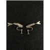 Image 2 : Antique Silver Wiggle Fish Dangling Screw On Earrings