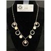 Image 1 : .925 Sterling Silver w/Dangling Mother of Pearl, Glass Beads & Rings Necklace