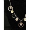 Image 2 : .925 Sterling Silver w/Dangling Mother of Pearl, Glass Beads & Rings Necklace