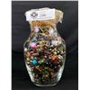 Image 1 : Glass Jar w/Lot of Beads Contents