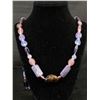 Image 2 : Extra Length Necklace w/Agate Stones & Glass Beads