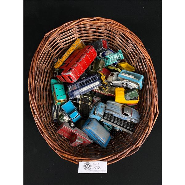 Nice Basket Lot of Old Diecast Cars, Dinky etc