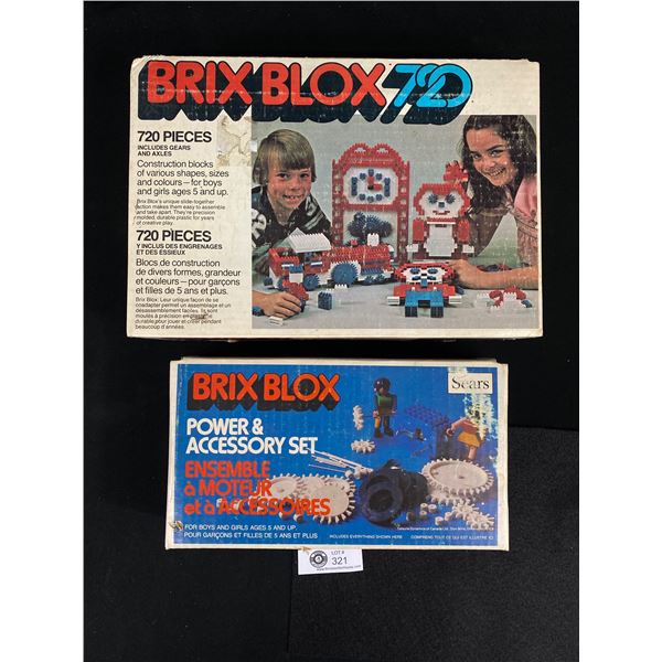 Lot of 2 Vintage Brix Blox Sears Toy Sets w/ Original Boxes