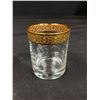 Image 2 : Lot of 6 Gold Rim Glass Tumblers