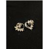 Image 2 : Pair of Sterling Silver Heart Earrings w/ Stones