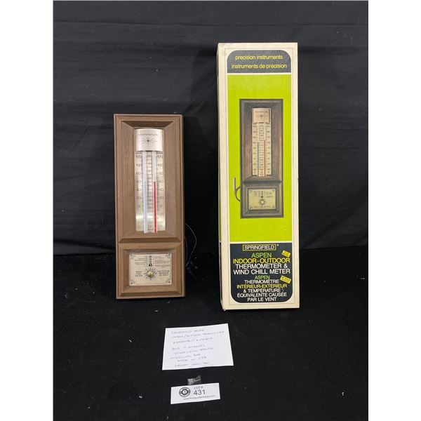 Vintage Indoor/Outdoor Thermometer + Wind Chime