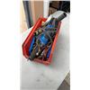 Image 1 : BIN WITH TOOLS, ANGLE GRINDER