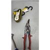 Image 3 : NEW MITRE SAW WITH 2 BOXES, RATCHET STRAP AND TIN SNIPS
