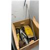 Image 3 : BOX OF TOOLS, HAMMERS, 15 INCH CRESCENT WRENCH, ELECTRICAL CONNECTORS, HARDWARE