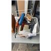 Image 2 : WOOD TOOLBOX AND BASKET OF TOOLS, SHOP SUPPLIES, EXTENSION CORD, DRILL, JIGSAW