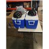 Image 1 : 2 COLEMAN 48QT COOLERS WITH 3 BIKE HELMETS