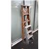 Image 1 : WOOD 5 FOOT A FRAME LADDER AND ALUMINUM 3 STEP A FRAME LADDER