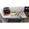 Image 1 : TOOL PAIL WITH TOOLS, WRENCHES, PRY BAR, HAMMERS