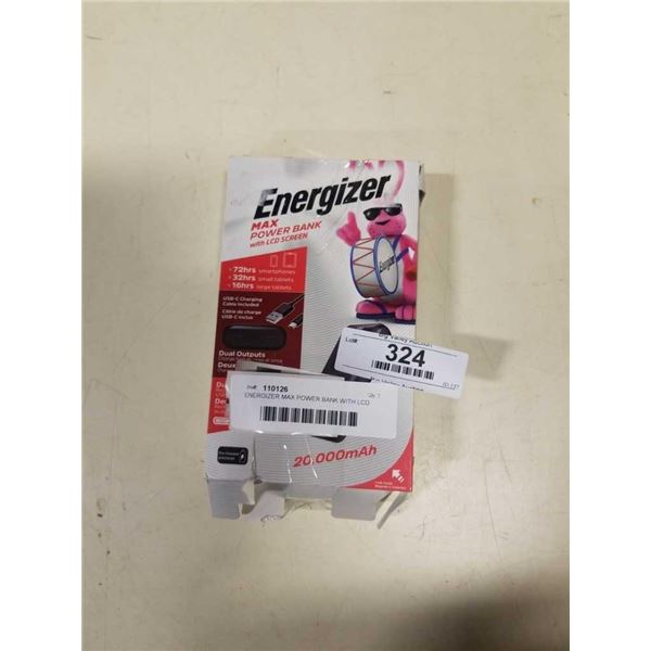 ENERGIZER MAX POWER BANK WITH LCD SCREEN 20000mah - TESTED WORKING - RETAIL $59