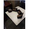 Image 1 : 4 SOFA AND CHAIR SHAPED LEOPARD PRINT JEWELRY BOXES