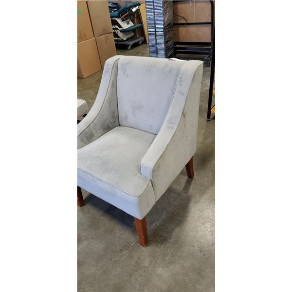 GREY MICROFIBER ACCENT CHAIR