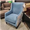 Image 1 : BRAND NEW BLUE FLORAL ACCENT CHAIR - RETAIL $699