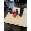Image 1 : LOT OF METAL WATER BOTTLES AND NEW SILICONE ICE CUBE MOLDS