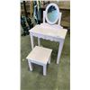 Image 1 : PINK 1 DRAWER KIDS VANITY WITH STOOL
