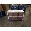 Image 1 : WHITE CUBICAL SHELF WITH 6 WICKER DRAWERS
