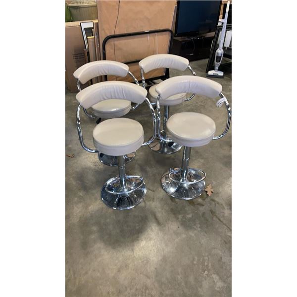 4 LEATHER LOOK GAS LIFT BAR STOOLS