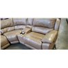 Image 2 : 5 PIECE LEATHER SECTIONAL SOFA - RECLIING CHAISE, POWER RECLINING CHAIR, CONSOLE WITH STORAGE AND CU