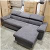 Image 1 : BRAND NEW 2 PC SECTIONAL GREY FABRIC W/ STORAGE AND PULL OUT BED RETAIL $2699