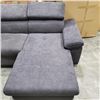 Image 2 : BRAND NEW 2 PC SECTIONAL GREY FABRIC W/ STORAGE AND PULL OUT BED RETAIL $2699