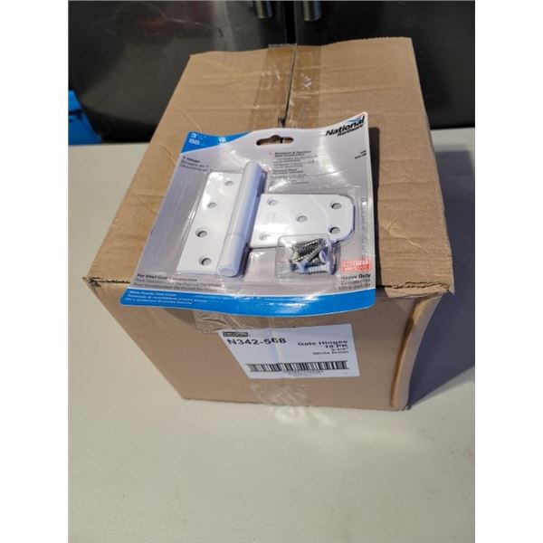 CASE OF 10 NEW LIGHTER DUTY T-GATE HINGES N342-568 WHITE FINISH RETAIL $210