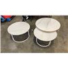 Image 1 : 3 PIECE ROUND METAL COFFEE TABLE SET - METAL WITH STONE LOOK TOP