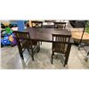 Image 1 : BROWN DINING TABLE WITH 4 CHAIRS