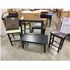 Image 1 : 2 STOOLS, COFFEE TABLE, MIRROR AND THROW PILLOW