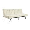 Image 1 : CONVERTIBLE FUTON - VANILLA FAUX LEATHER MODEL 2007109 - RETAIL $689