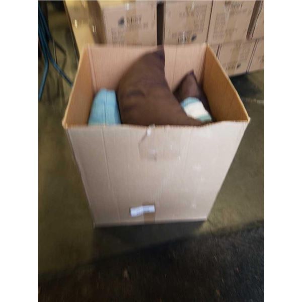 BOX OF THROW PILLOWS