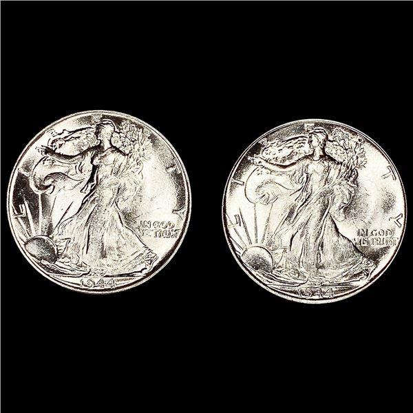 (2) 1944 Walking Half Dollars CHOICE BU