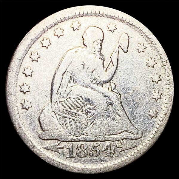 1854 Seated Liberty Quarter NICELY CIRCULATED