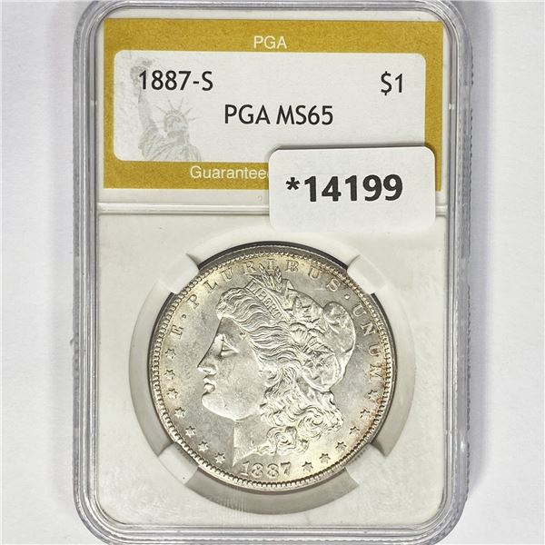 1887-S Morgan Silver Dollar PGA MS65