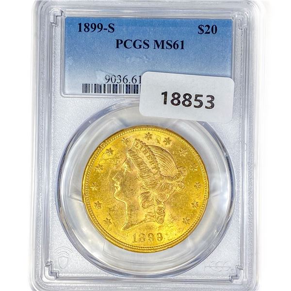 1899-S $20 Gold Double Eagle PCGS MS61