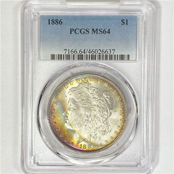 1886 Morgan Silver Dollar PCGS MS64