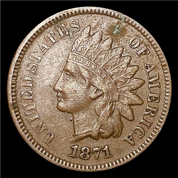 1871 Indian Head Cent ABOUT UNCIRCULATED