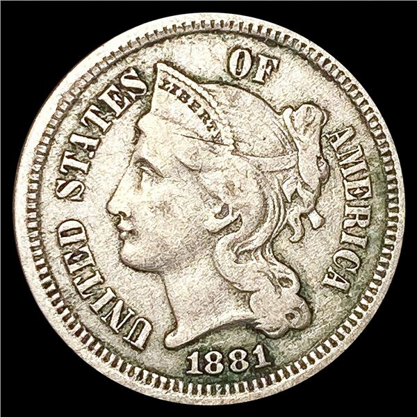 1881 Nickel Three Cent NICELY CIRCULATED