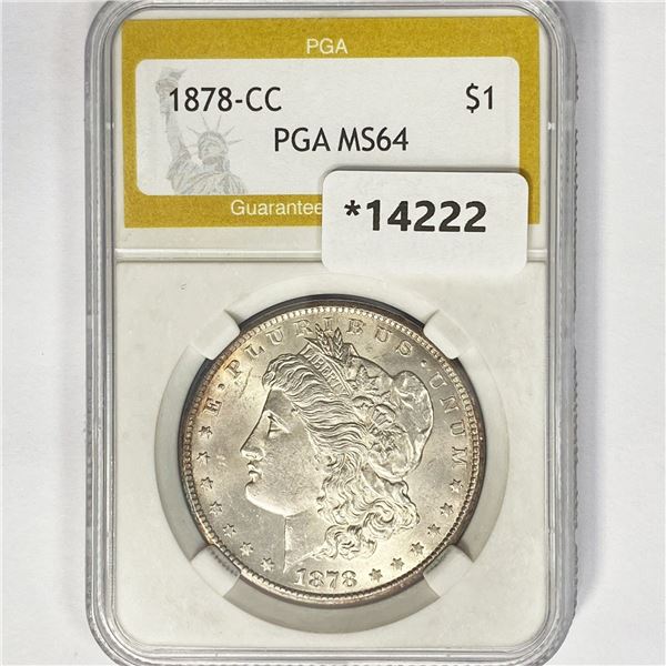 1878-CC Morgan Silver Dollar PGA MS64