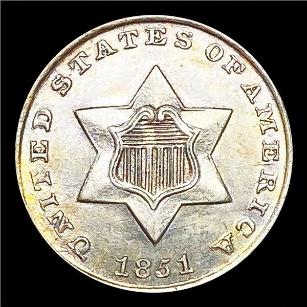 1851 Silver Three Cent UNCIRCULATED