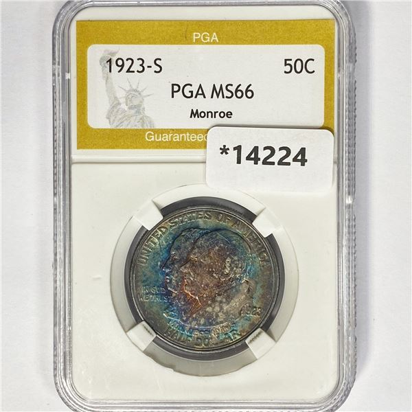 1923-S Monroe Half Dollar PGA MS66